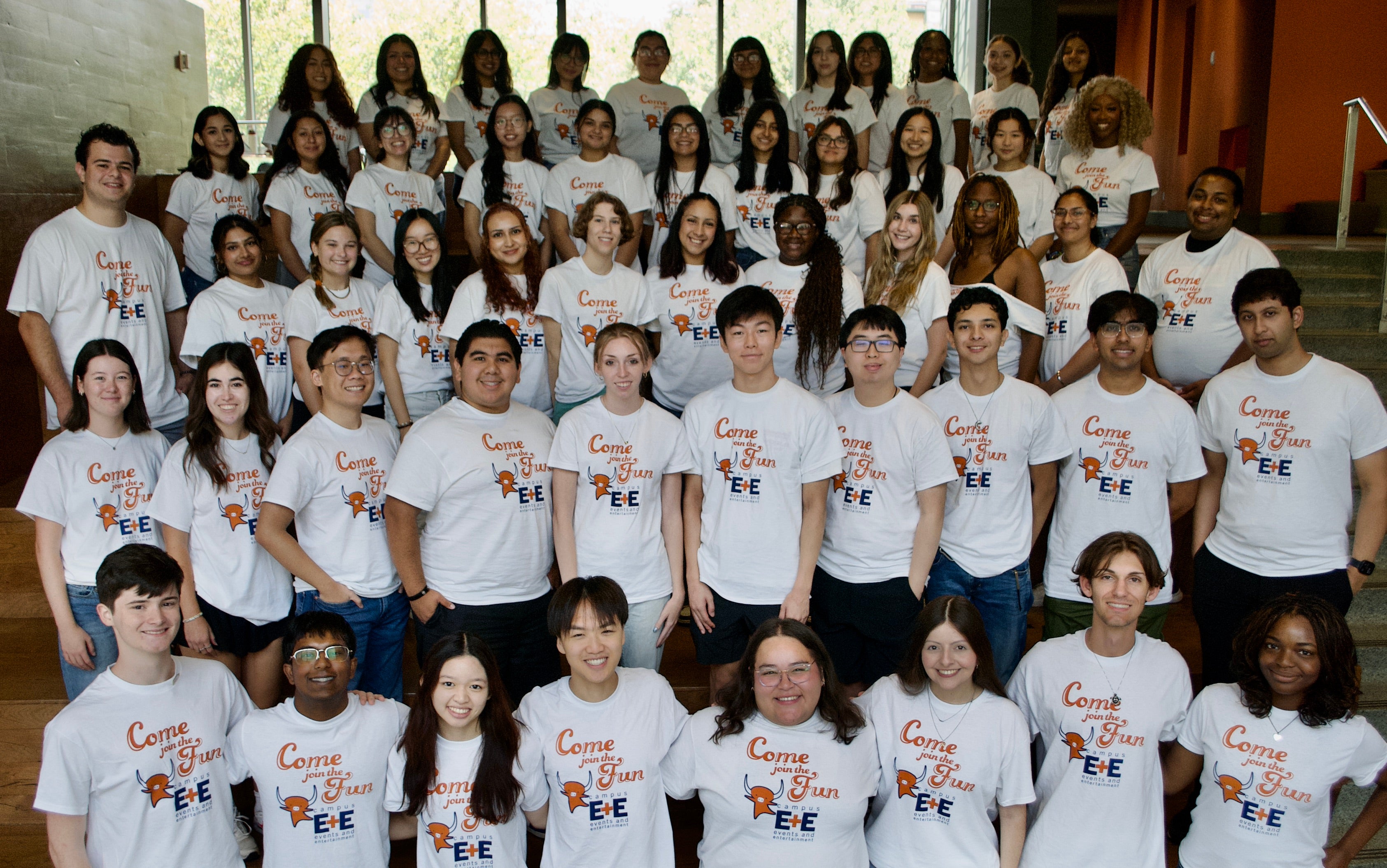E+E Student leaders standing in rows.