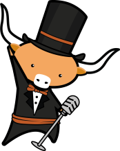 critter mascot with mic stand