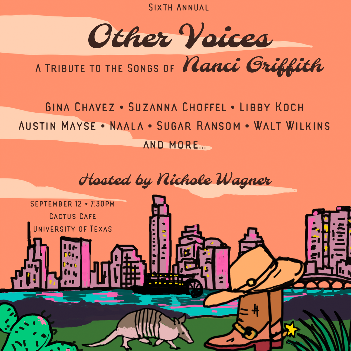 Other Voices Tribute Show Cactus Cafe September 12th at 7:30 pm