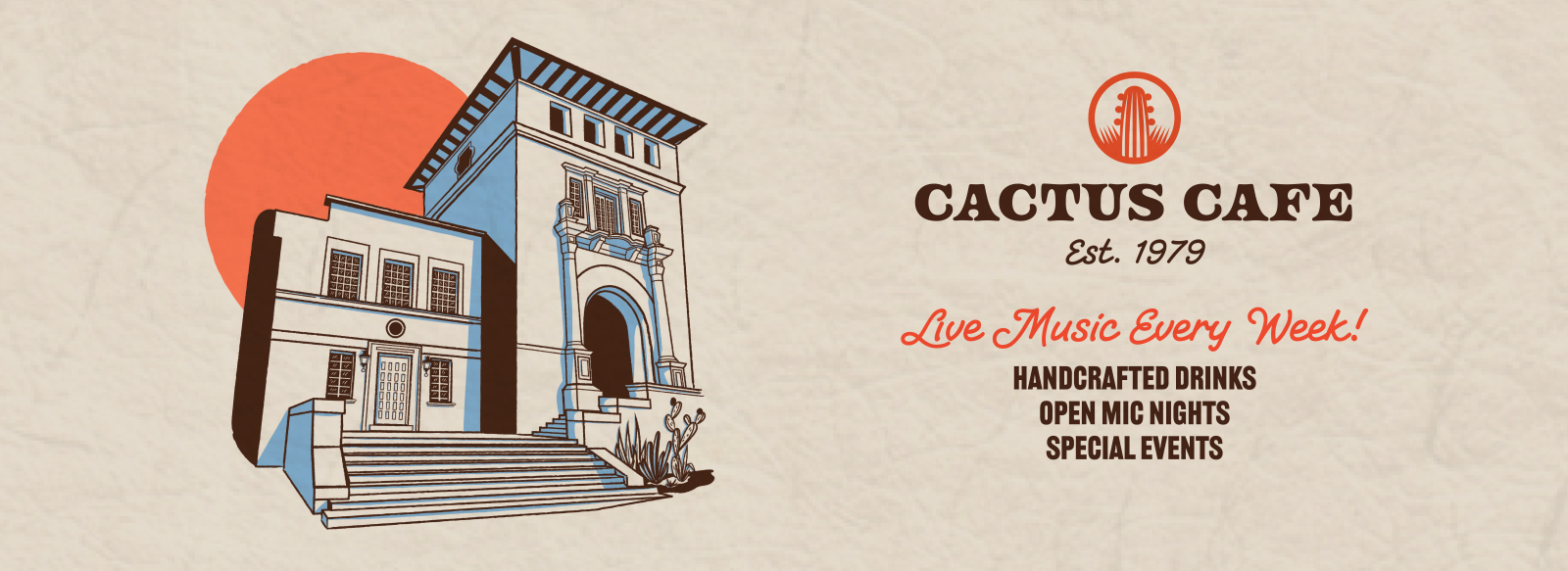 Cactus Cafe Building and Logo