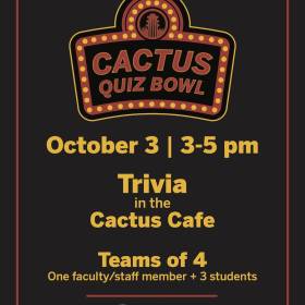 Cactus Quiz Bowl graphic - Cactus Cafe - October 3 from 3 to 5:00pm