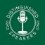 Distinguised Speakers Logo features a green background with a microphone in the center. 
